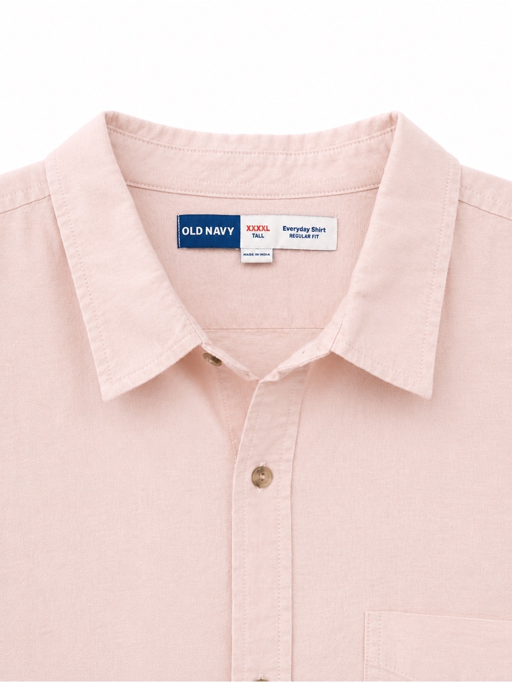 Old Navy Everyday Oxford Shirt 4XL Tall Paper Roses Pink Cotton Button Up Casual - Picture 4 of 5